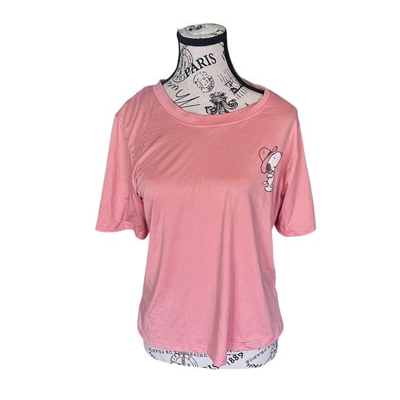 NWT Munki Woman Snoopy Pajama Set Size M Short Sleeve Shirt Wide Leg Pants - Picture 3 of 10